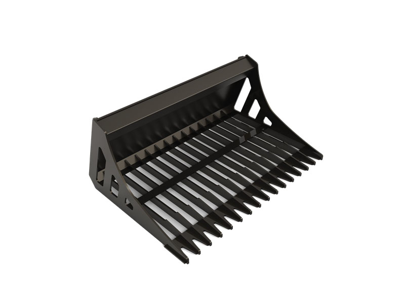 Skid Steer Small Rock Bucket for fast clean-up, ground leveling ZK S-FRB