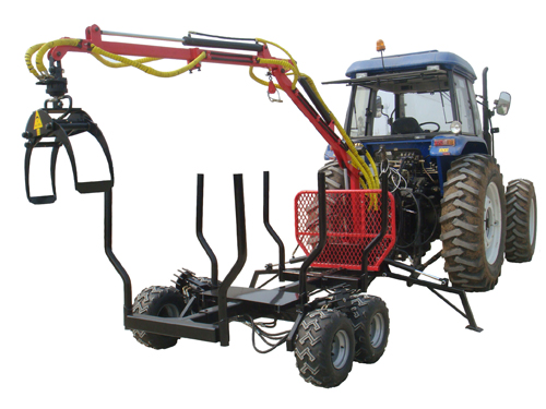 KW-LT3000 timber trailer with crane 4WD