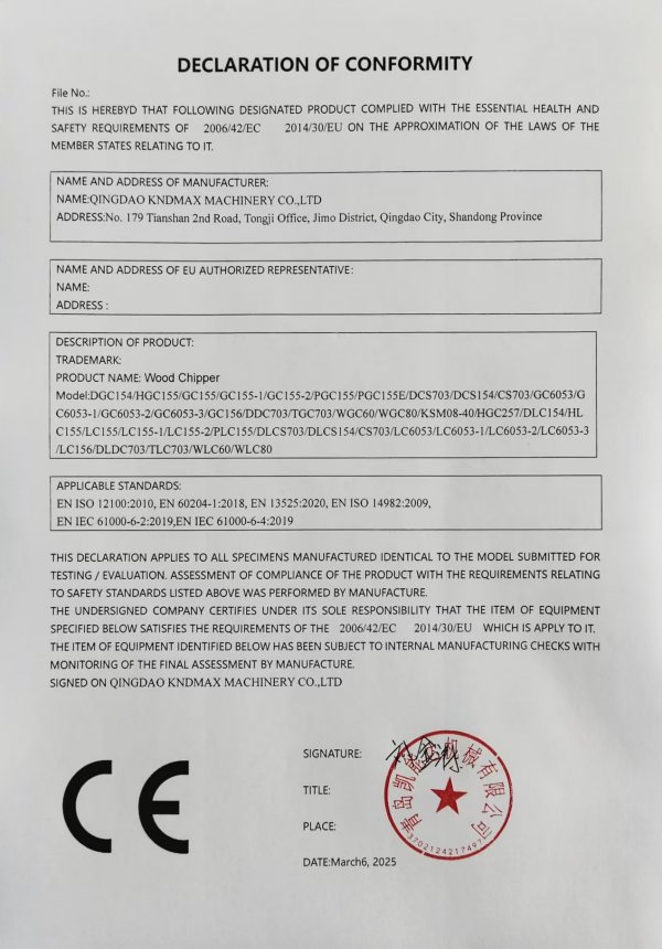 Wood Chipper CE DOC
