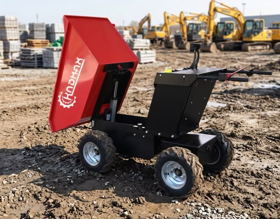 ED600E​ 600kg Loading Four-wheel drive Electric Tipping 1500W DC Motor 48V Battery Powered Lead-acid Battery Electric Mini dumper