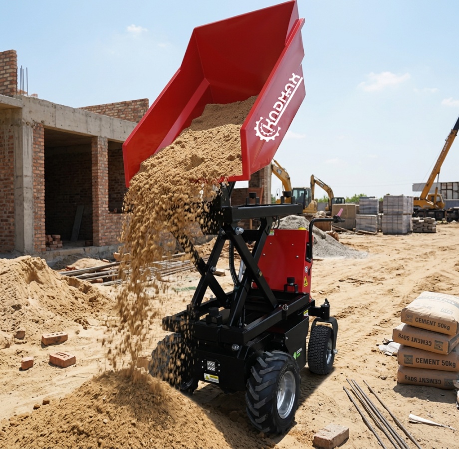 ED500HT Hydraulic Tipping Equipped With A Lifting System 1000W DC Motor Lead-acid Battery Electric hydraulic dumper 
