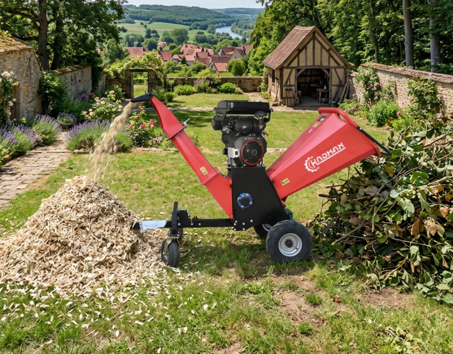 GC358 8-inch/200mm Locin 35 hp Electric Start Gasoline-Powered Engine  Wood Chipper Shredder 