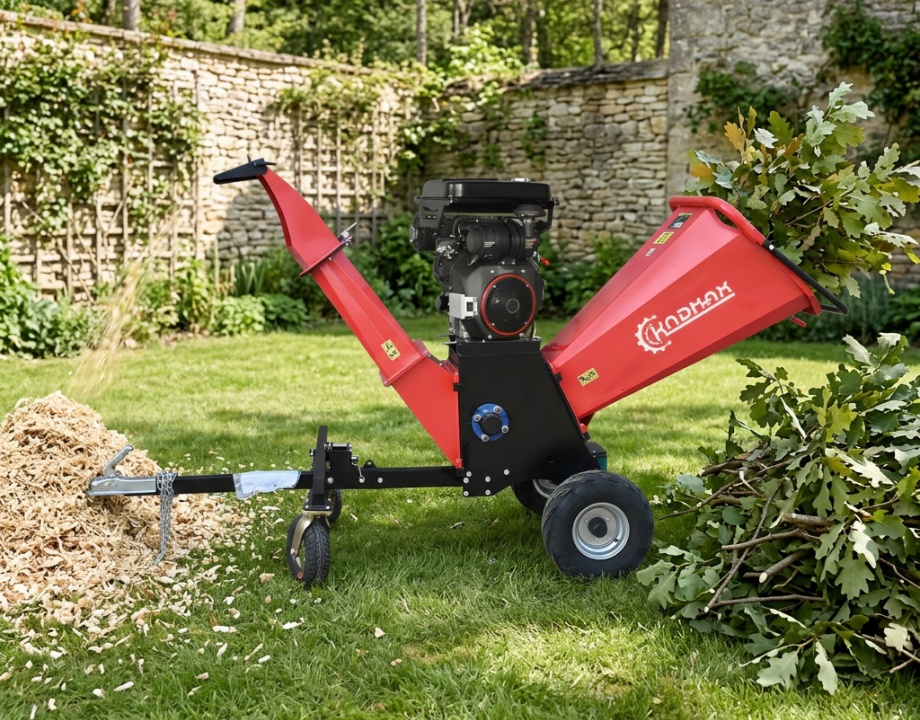 GC257 7-inch/175mm Locin 25 hp Electric Start Gasoline-Powered Engine Wood Chipper Shredder