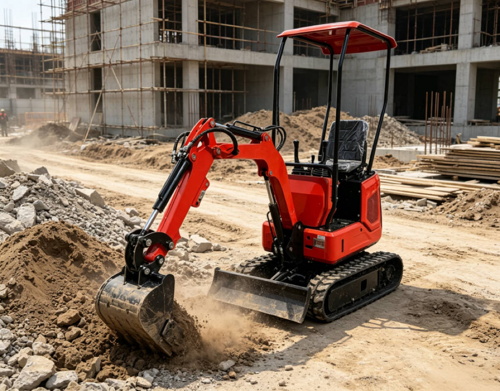 KME08 Mini Excavator 0.8 Ton Small Crawler Digger For Farm, Garden & Indoor Demolition