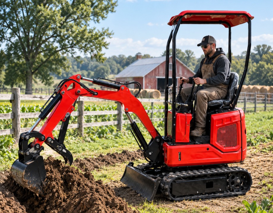 KME08 Mini Excavator 0.8 Ton Small Crawler Digger For Farm, Garden & Indoor Demolition