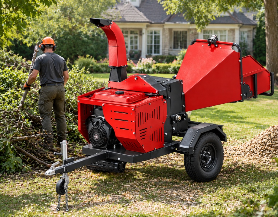 DHC257 7-inch/180mm 25 hp Electric Start Gasoline-Powered Engine Wood Chipper