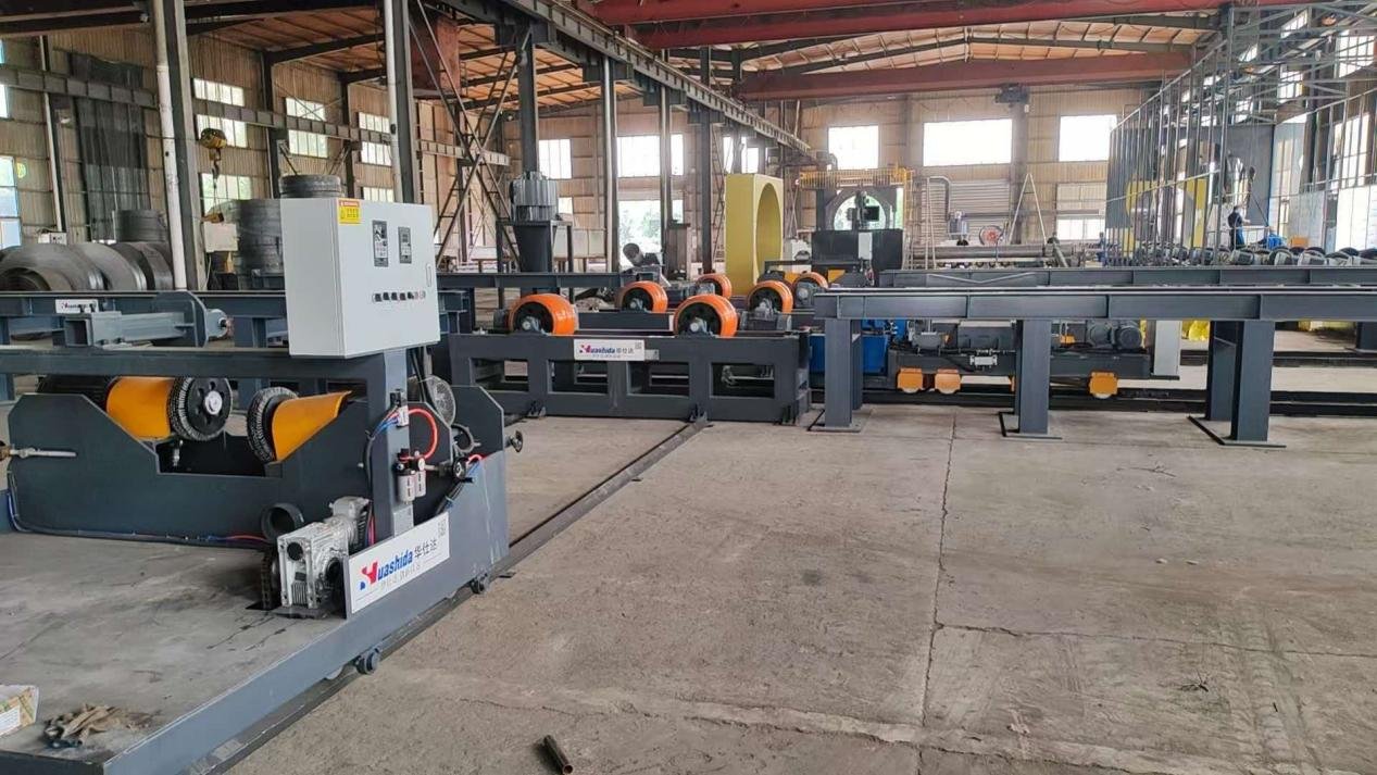 Huashida's 3620mm 3PE steel pipe anti-corrosion production line project in Linyi is installation and commissioning